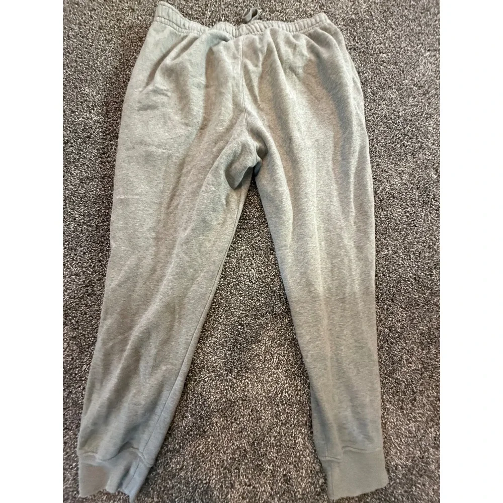 Nike Just Do It Fleece Joggers Heather Grey Multi Color Logo Sweatpants SS9
